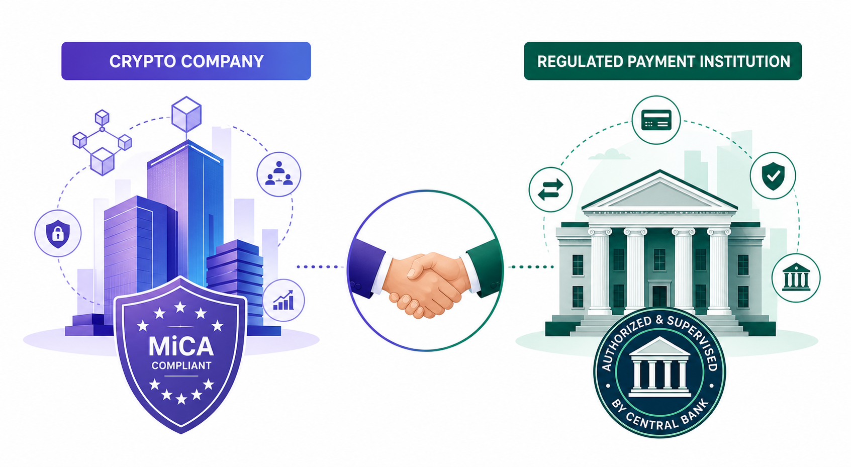 Colaboración entre proveedor cripto y entidad de pago regulada